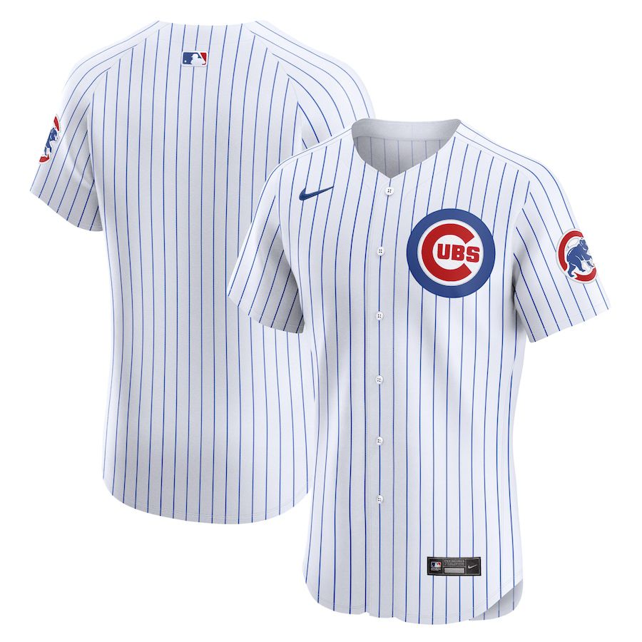 Men Chicago Cubs Blank Nike White Home Elite MLB Jersey->customized mlb jersey->Custom Jersey